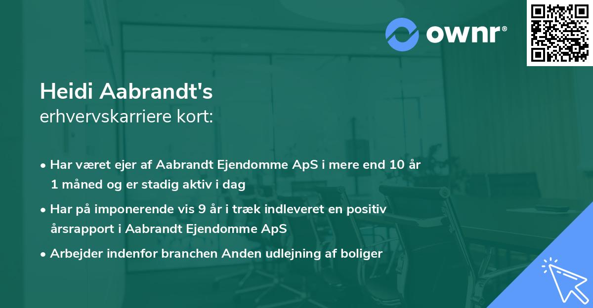 Heidi Aabrandt's erhvervskarriere kort