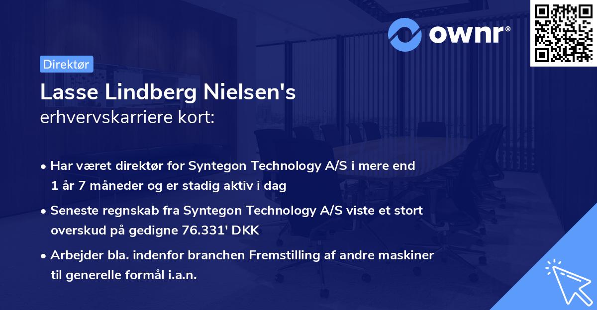 Lasse Lindberg Nielsen's erhvervskarriere kort