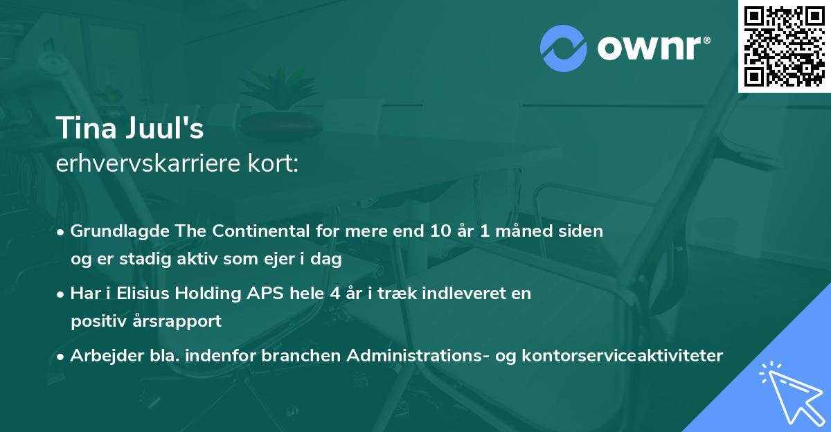 Tina Juul's erhvervskarriere kort