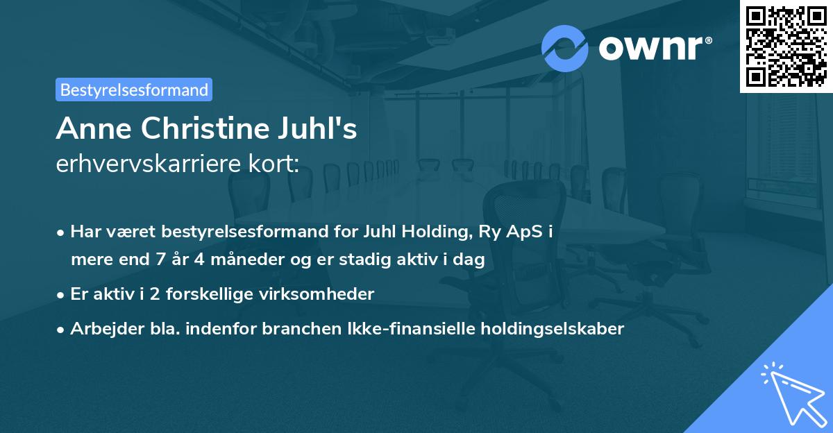 Anne Christine Juhl's erhvervskarriere kort