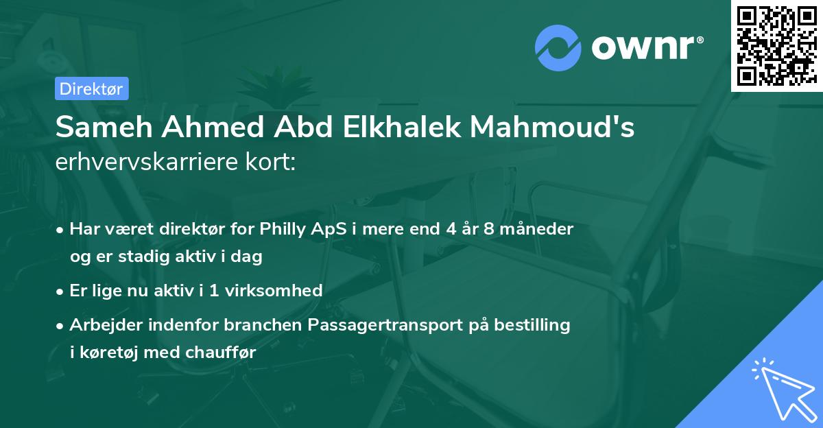 Sameh Ahmed Abd Elkhalek Mahmoud's erhvervskarriere kort