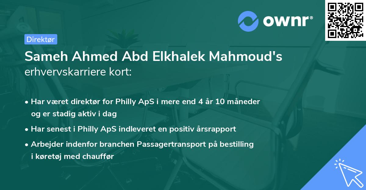 Sameh Ahmed Abd Elkhalek Mahmoud's erhvervskarriere kort