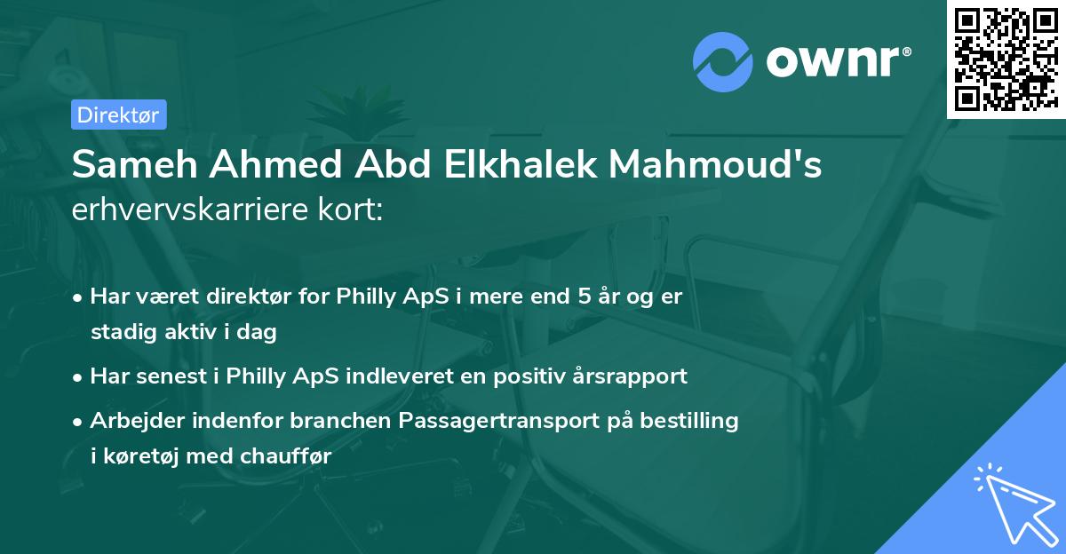 Sameh Ahmed Abd Elkhalek Mahmoud's erhvervskarriere kort