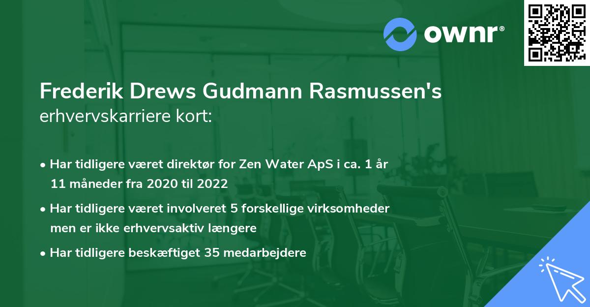 Frederik Drews Gudmann Rasmussen's erhvervskarriere kort