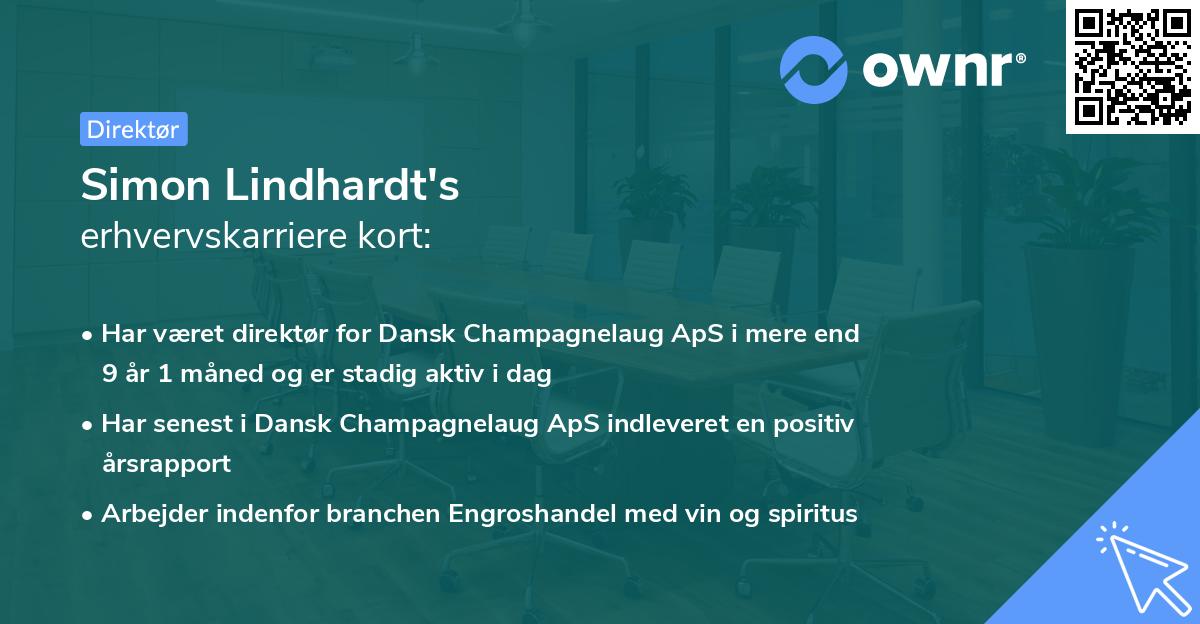 Simon Lindhardt's erhvervskarriere kort