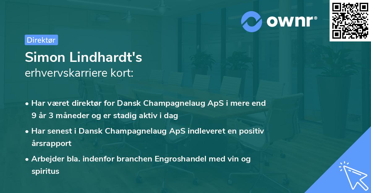 Simon Lindhardt's erhvervskarriere kort