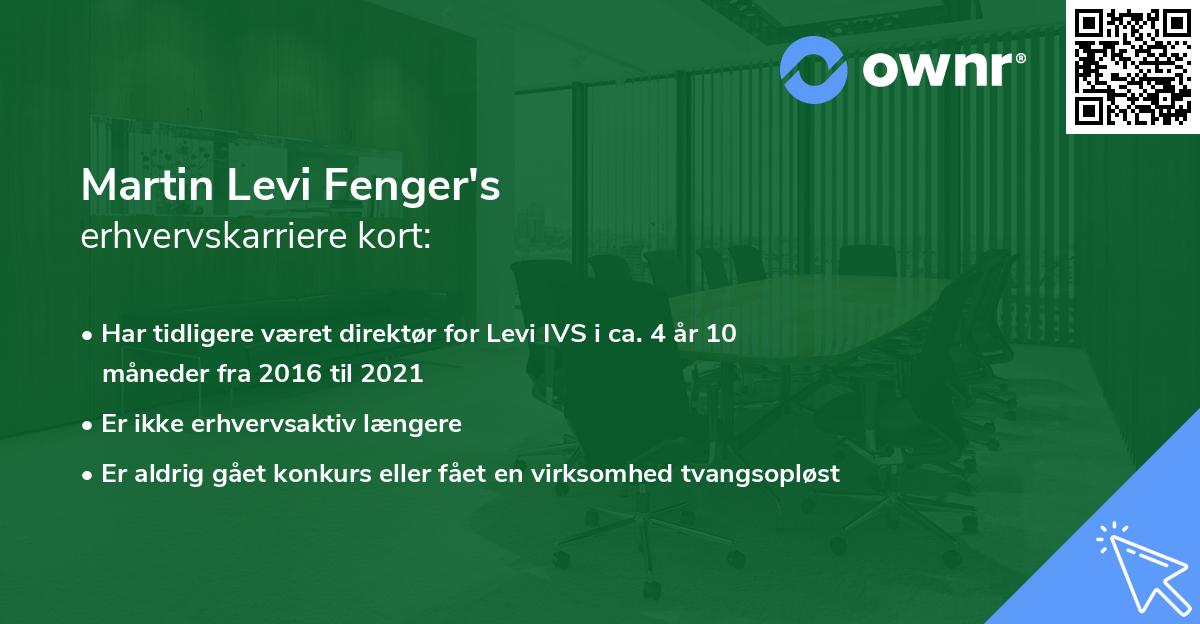 Martin Levi Fenger's erhvervskarriere kort