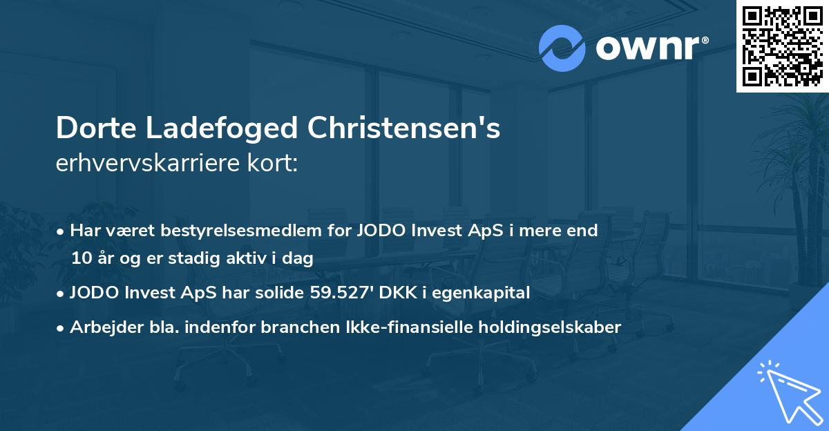 Dorte Ladefoged Christensen's erhvervskarriere kort