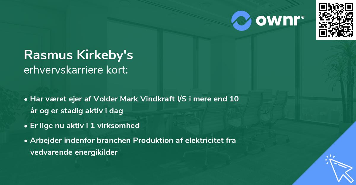 Rasmus Kirkeby's erhvervskarriere kort