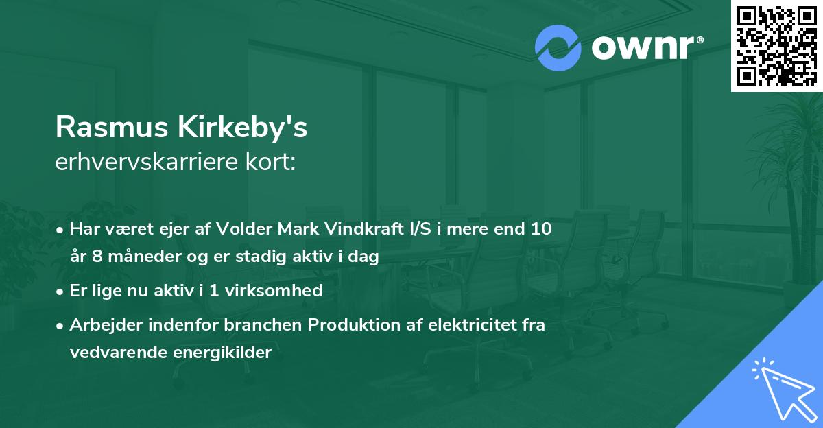 Rasmus Kirkeby's erhvervskarriere kort