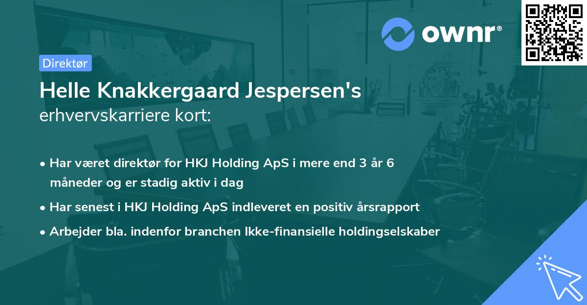 Helle Knakkergaard Jespersen's erhvervskarriere kort