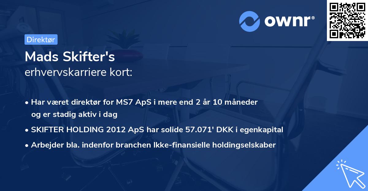 Mads Skifter's erhvervskarriere kort