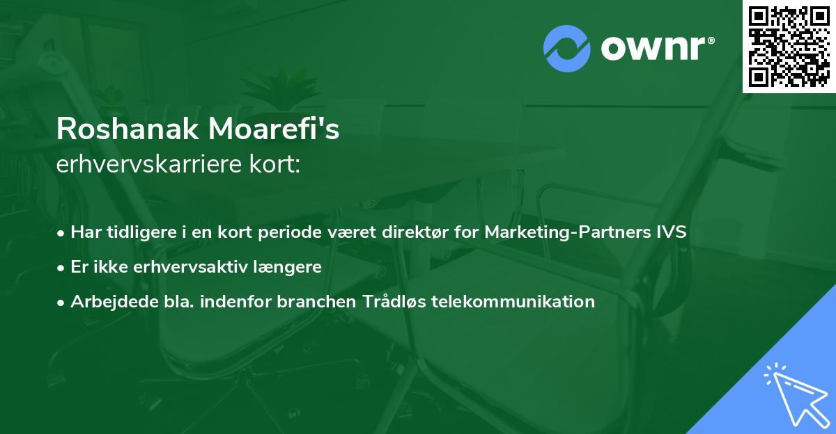 Roshanak Moarefi's erhvervskarriere kort
