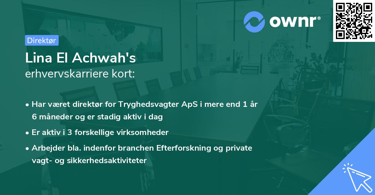 Lina El Achwah's erhvervskarriere kort