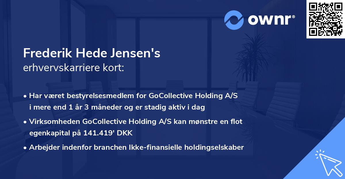 Frederik Hede Jensen's erhvervskarriere kort
