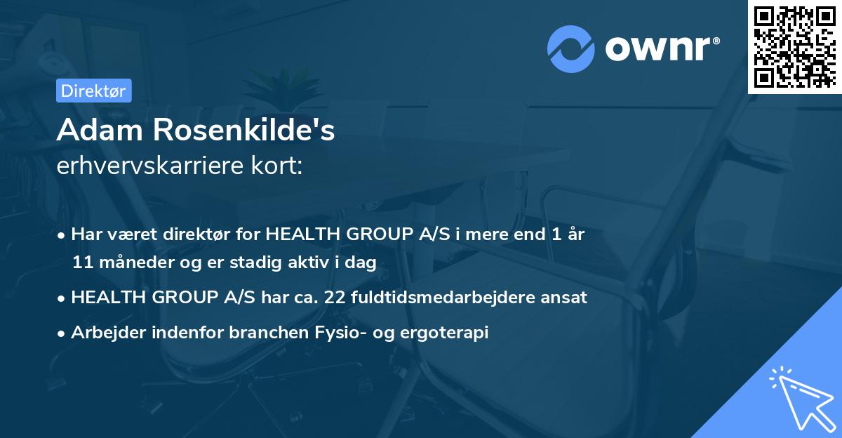 Adam Rosenkilde's erhvervskarriere kort