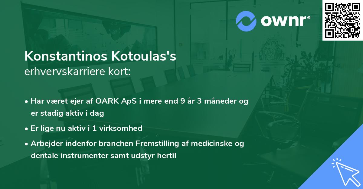 Konstantinos Kotoulas's erhvervskarriere kort