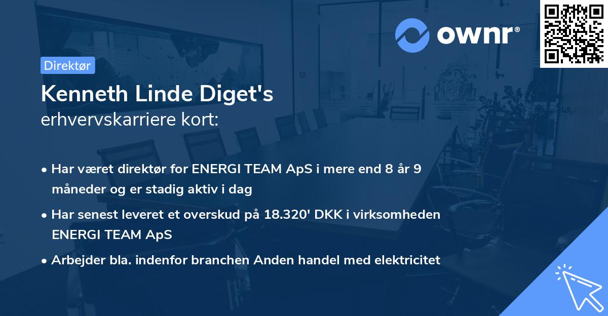 Kenneth Linde Diget's erhvervskarriere kort