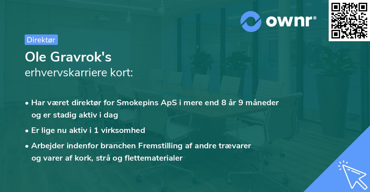 Ole Gravrok's erhvervskarriere kort