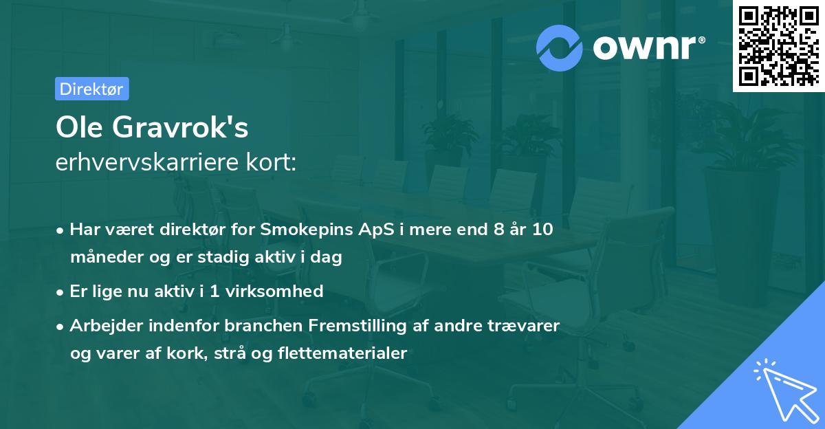 Ole Gravrok's erhvervskarriere kort