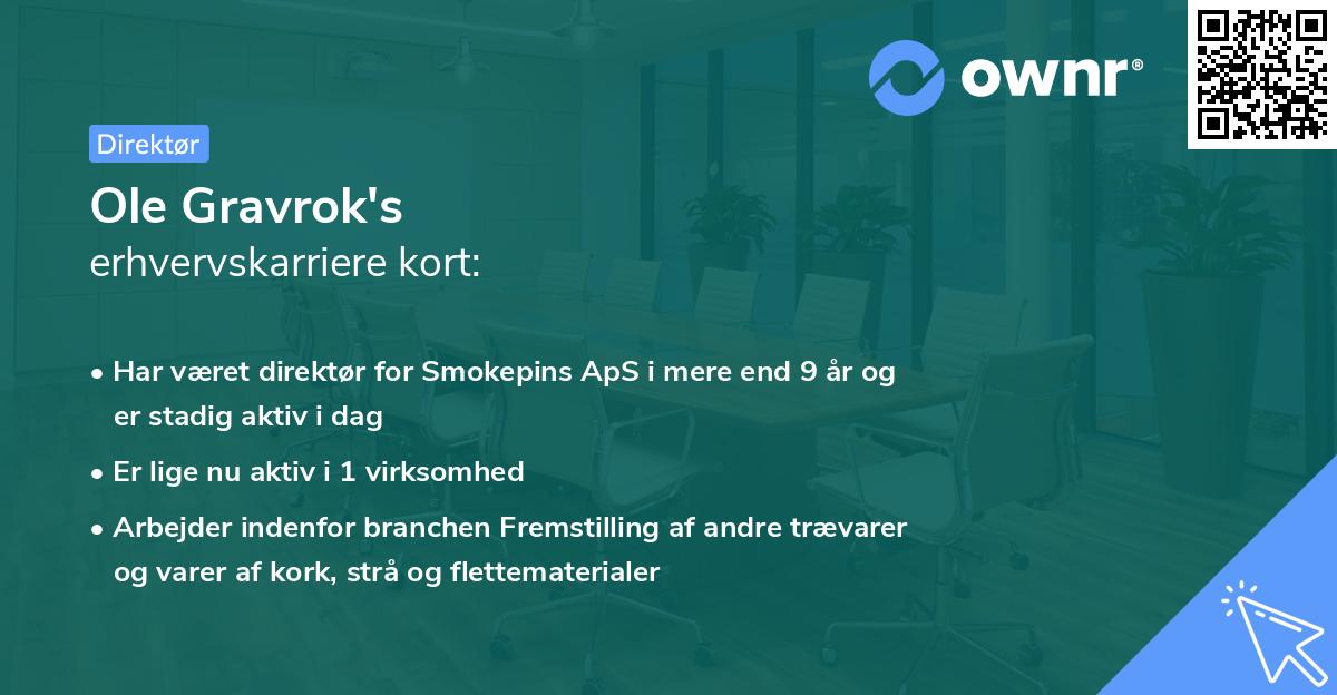 Ole Gravrok's erhvervskarriere kort
