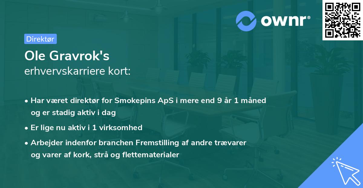 Ole Gravrok's erhvervskarriere kort