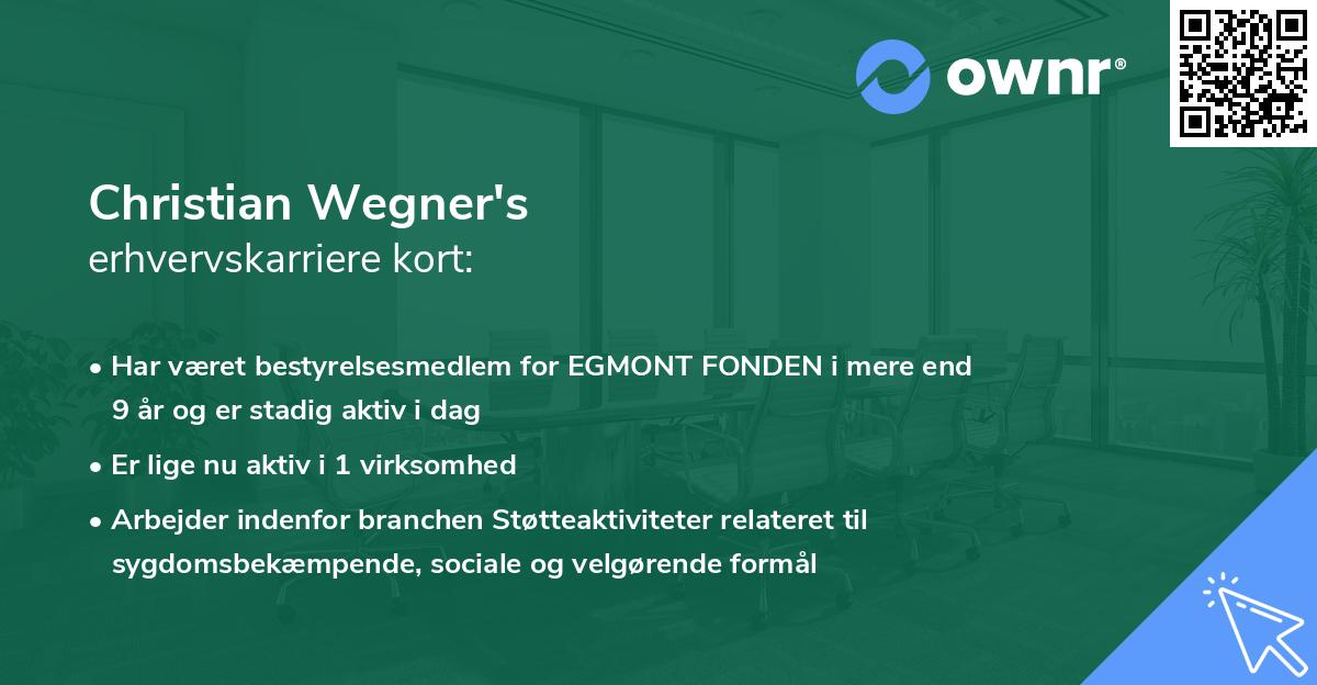 Christian Wegner's erhvervskarriere kort