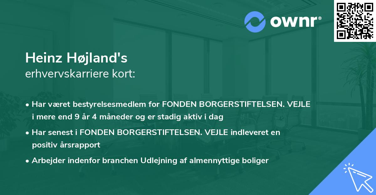 Heinz Højland's erhvervskarriere kort