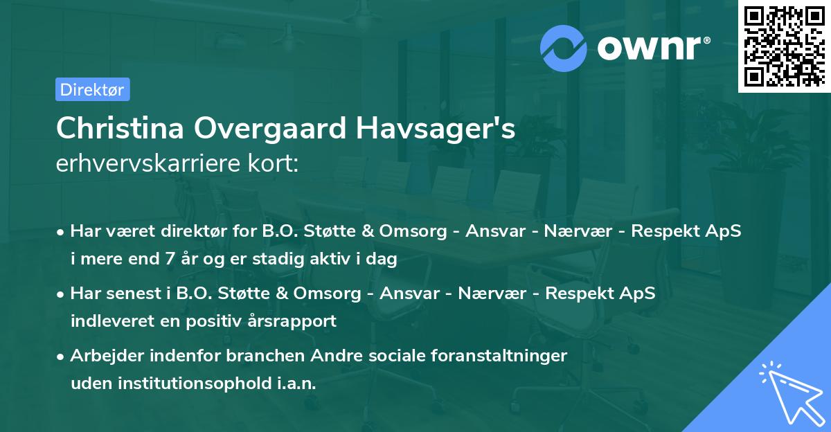 Christina Overgaard Havsager's erhvervskarriere kort