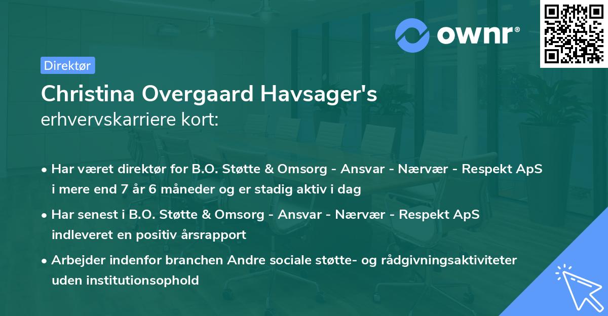 Christina Overgaard Havsager's erhvervskarriere kort