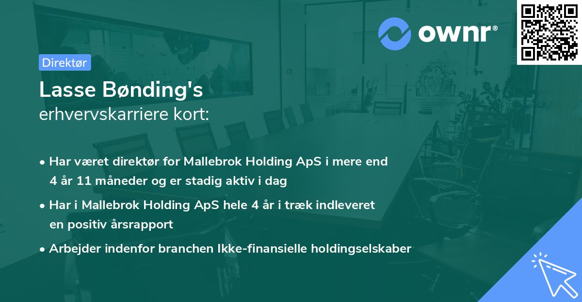 Lasse Bønding's erhvervskarriere kort