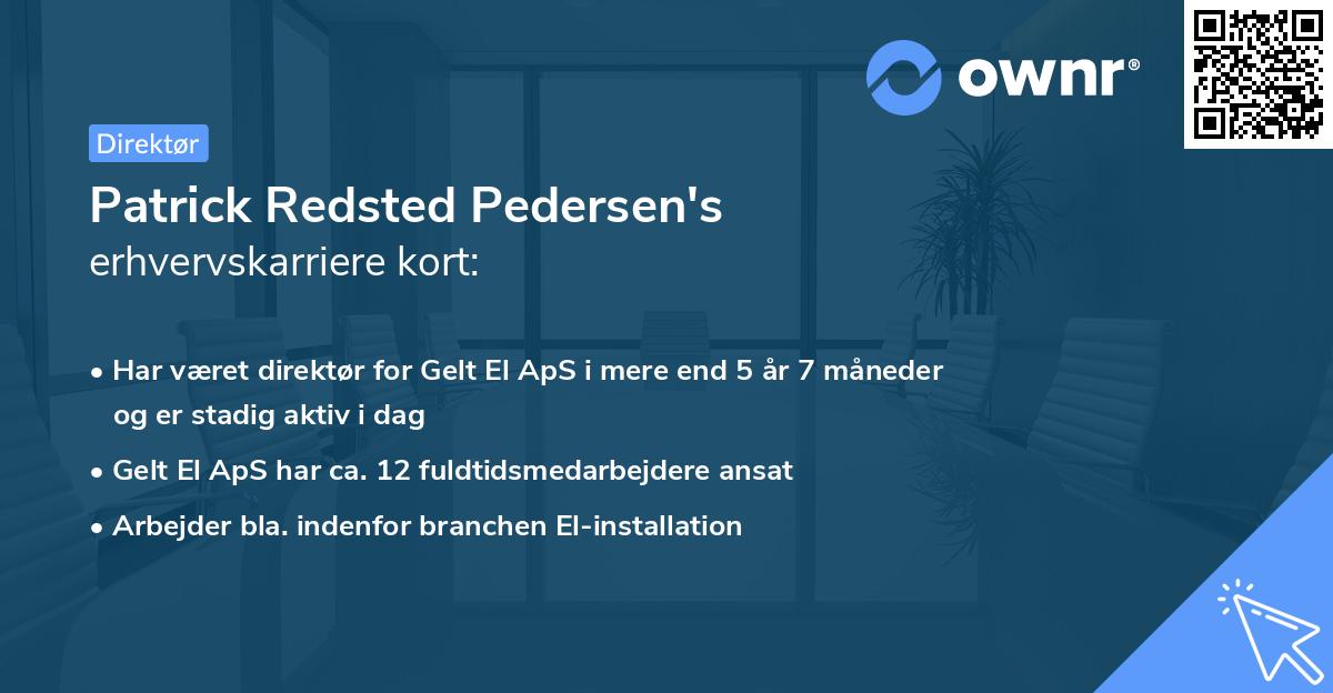 Patrick Redsted Pedersen's erhvervskarriere kort