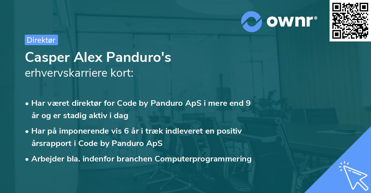 Casper Alex Panduro's erhvervskarriere kort