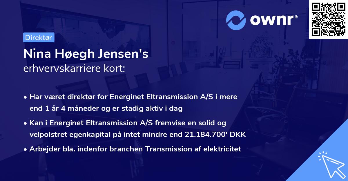 Nina Høegh Jensen's erhvervskarriere kort