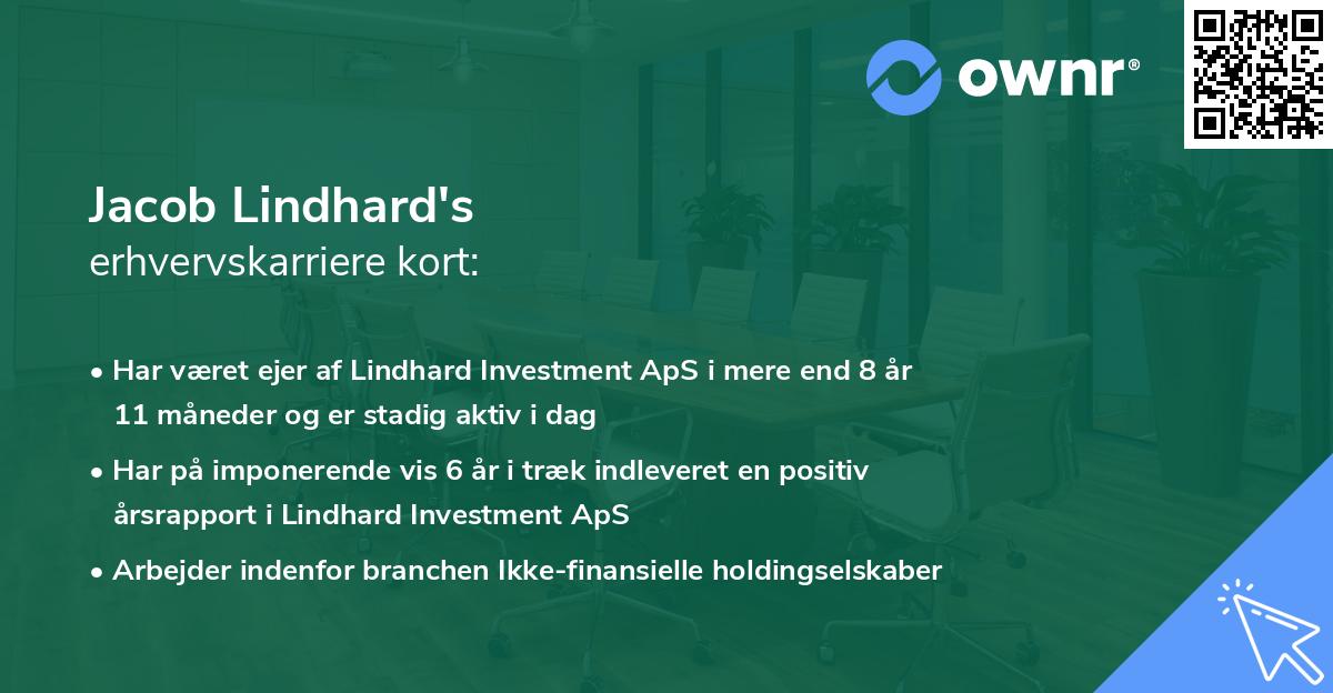 Jacob Lindhard's erhvervskarriere kort