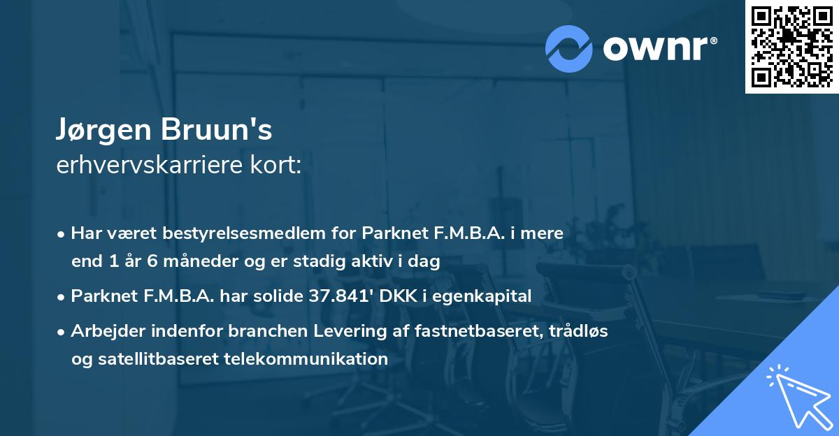 Jørgen Bruun's erhvervskarriere kort