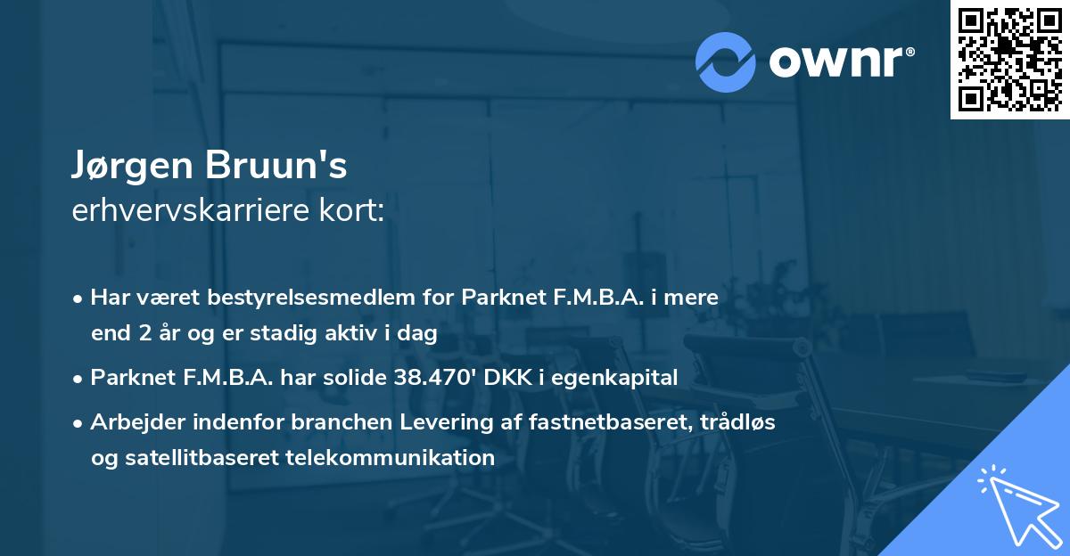 Jørgen Bruun's erhvervskarriere kort