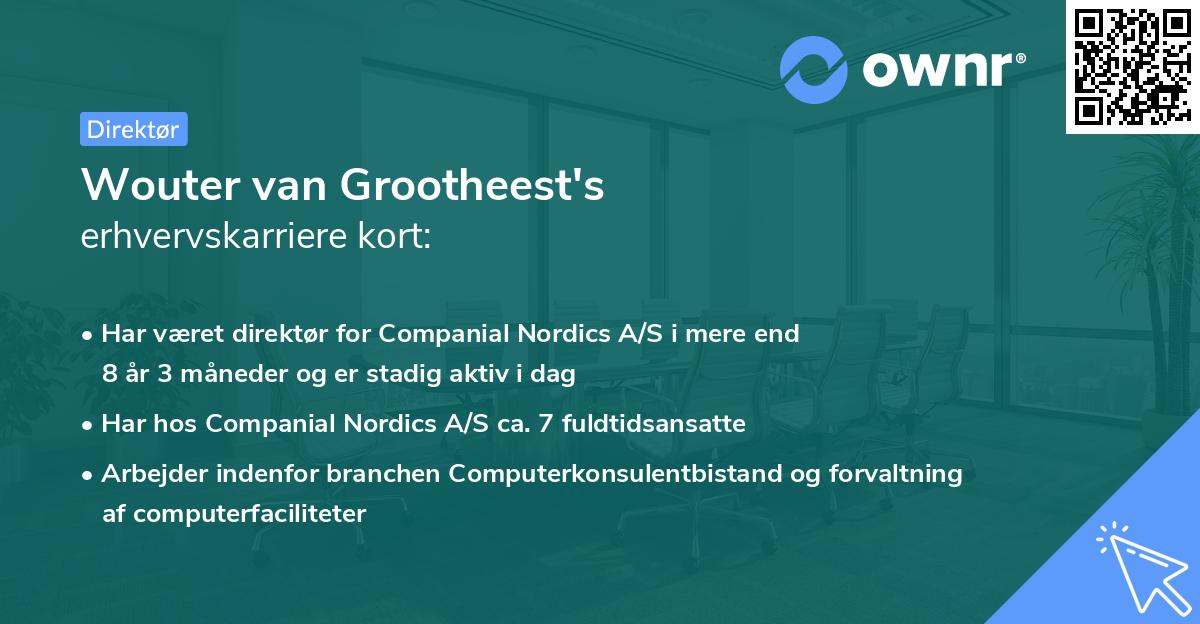 Wouter van Grootheest's erhvervskarriere kort