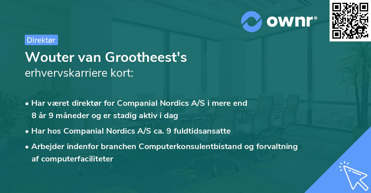Wouter van Grootheest's erhvervskarriere kort