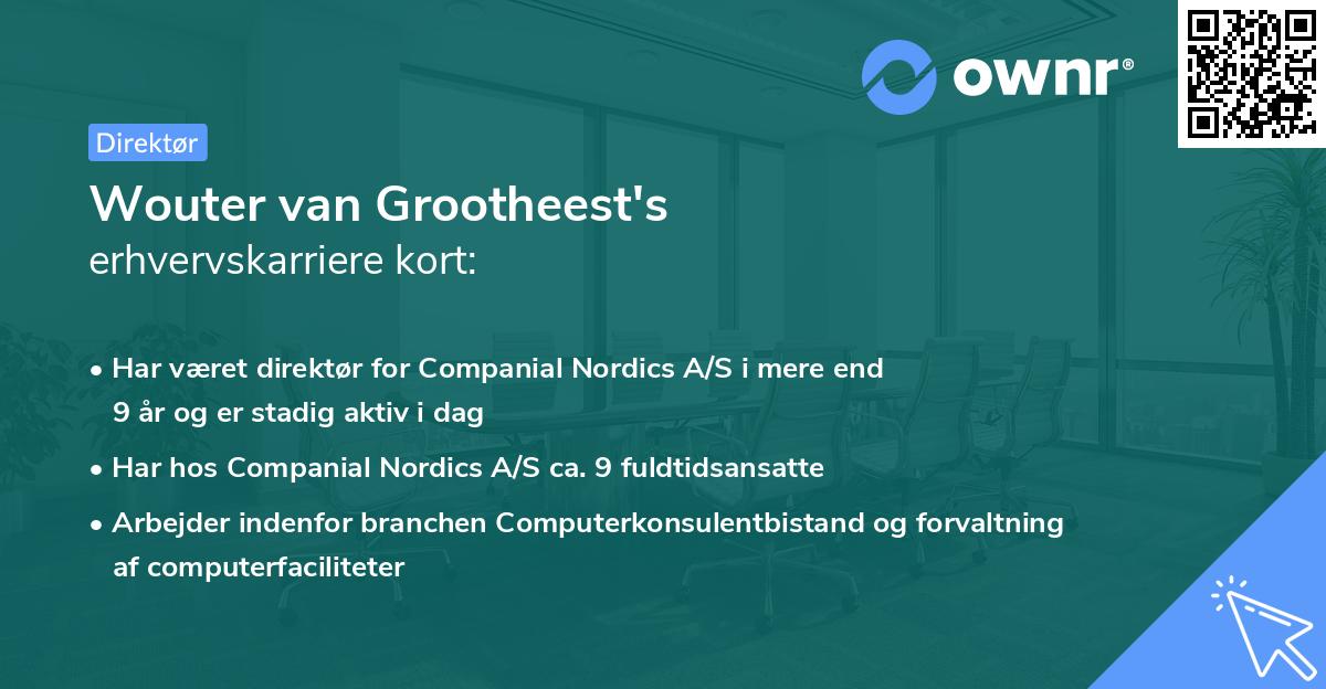 Wouter van Grootheest's erhvervskarriere kort