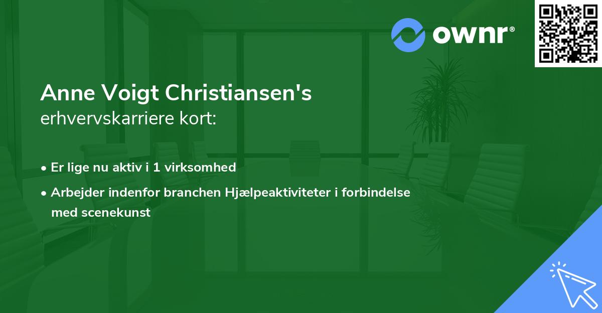 Anne Voigt Christiansen's erhvervskarriere kort