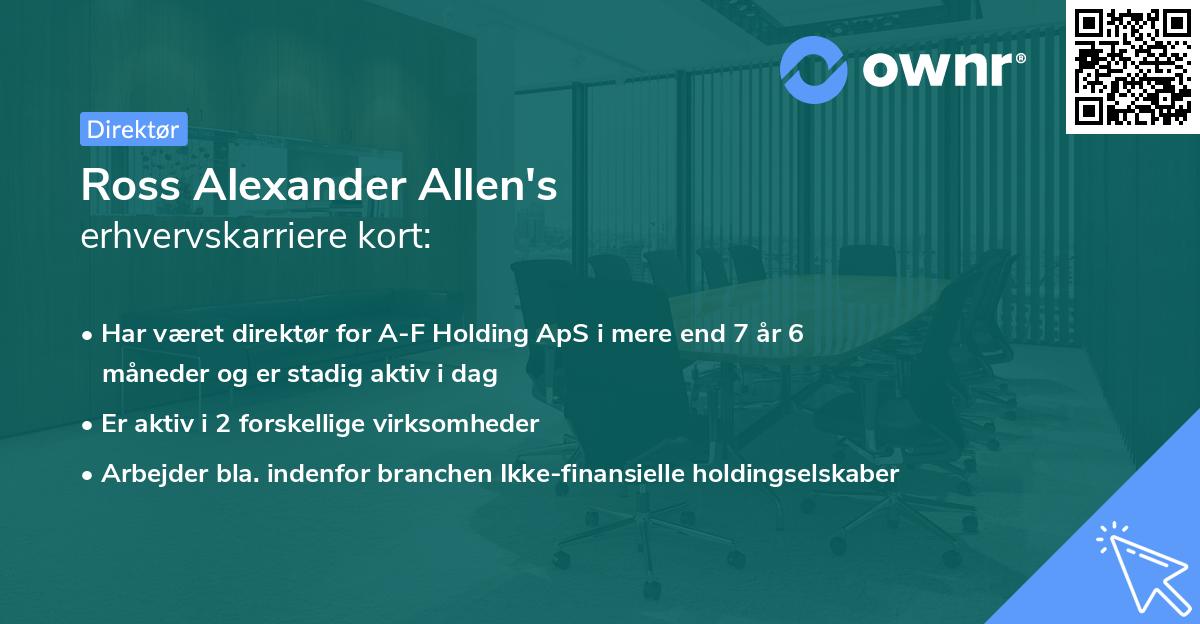 Ross Alexander Allen's erhvervskarriere kort