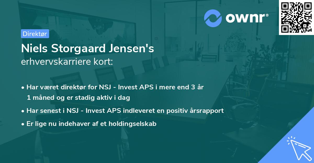 Niels Storgaard Jensen's erhvervskarriere kort