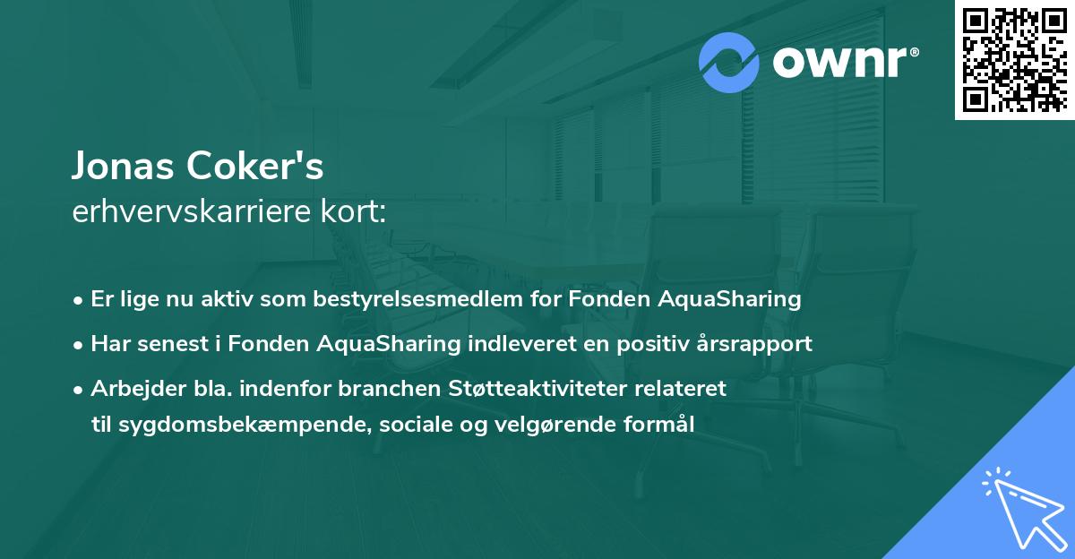 Jonas Coker's erhvervskarriere kort