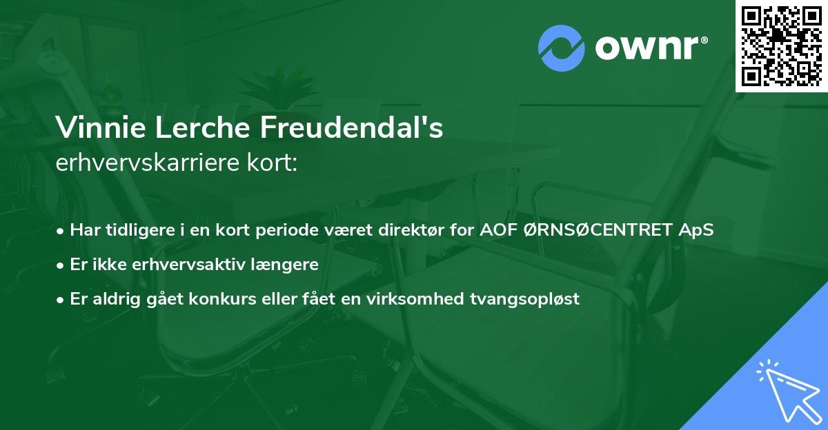 Vinnie Lerche Freudendal's erhvervskarriere kort