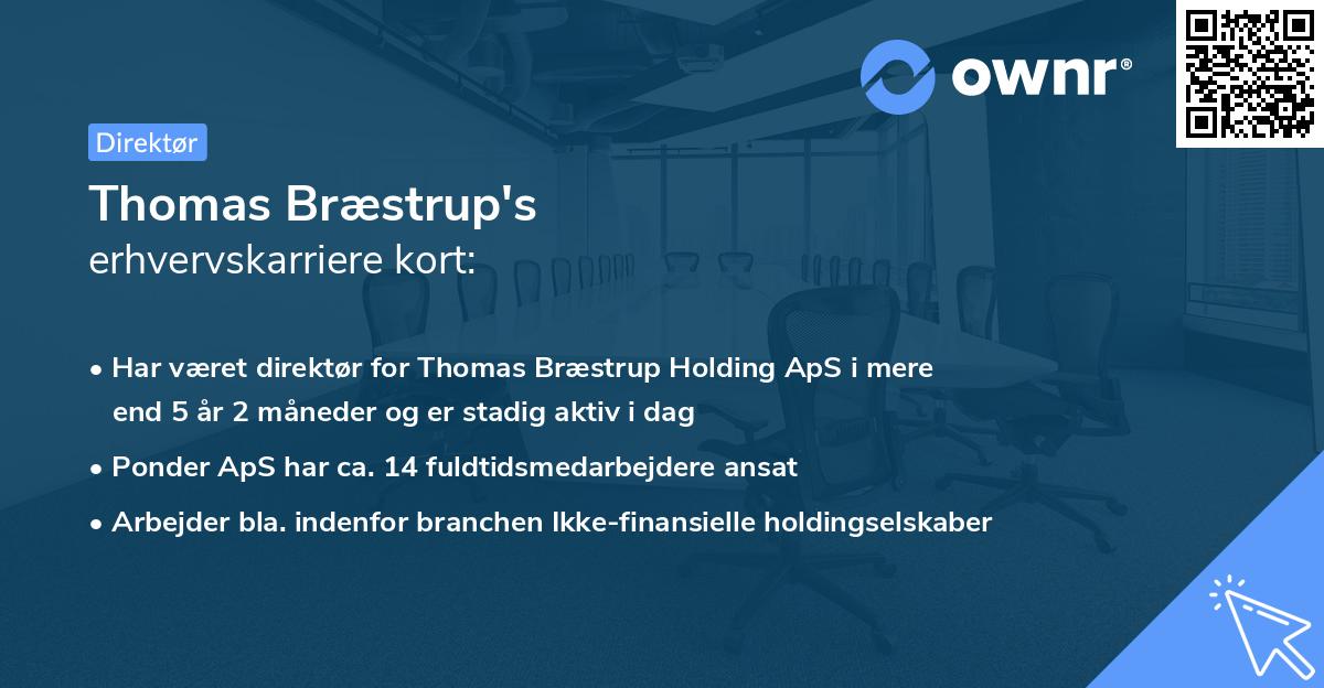 Thomas Bræstrup's erhvervskarriere kort