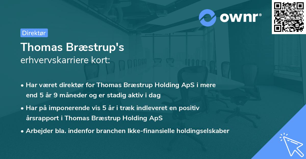 Thomas Bræstrup's erhvervskarriere kort