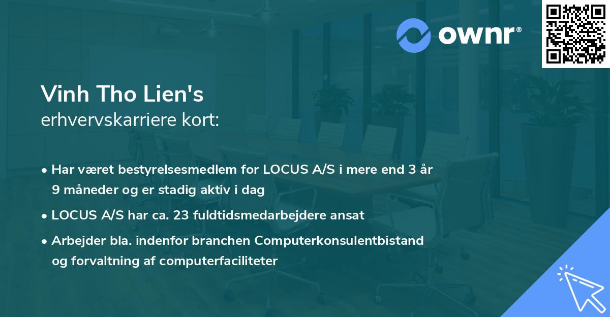 Vinh Tho Lien's erhvervskarriere kort