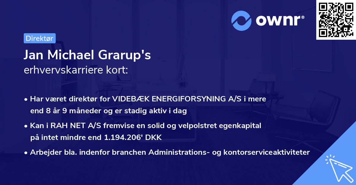 Jan Michael Grarup's erhvervskarriere kort