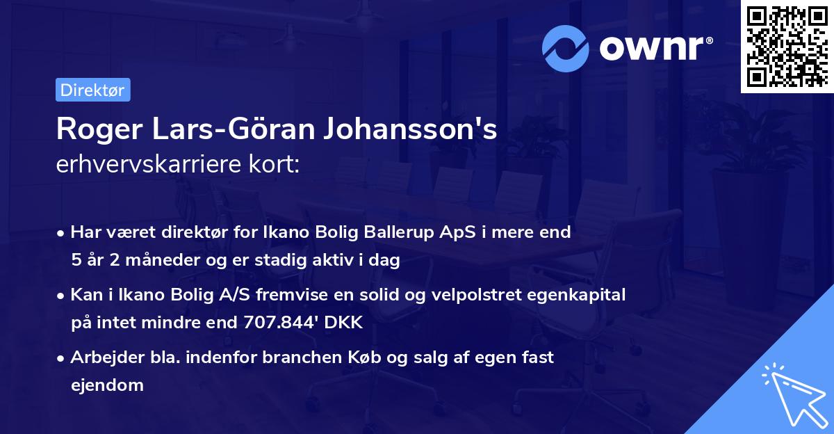 Roger Lars-Göran Johansson's erhvervskarriere kort